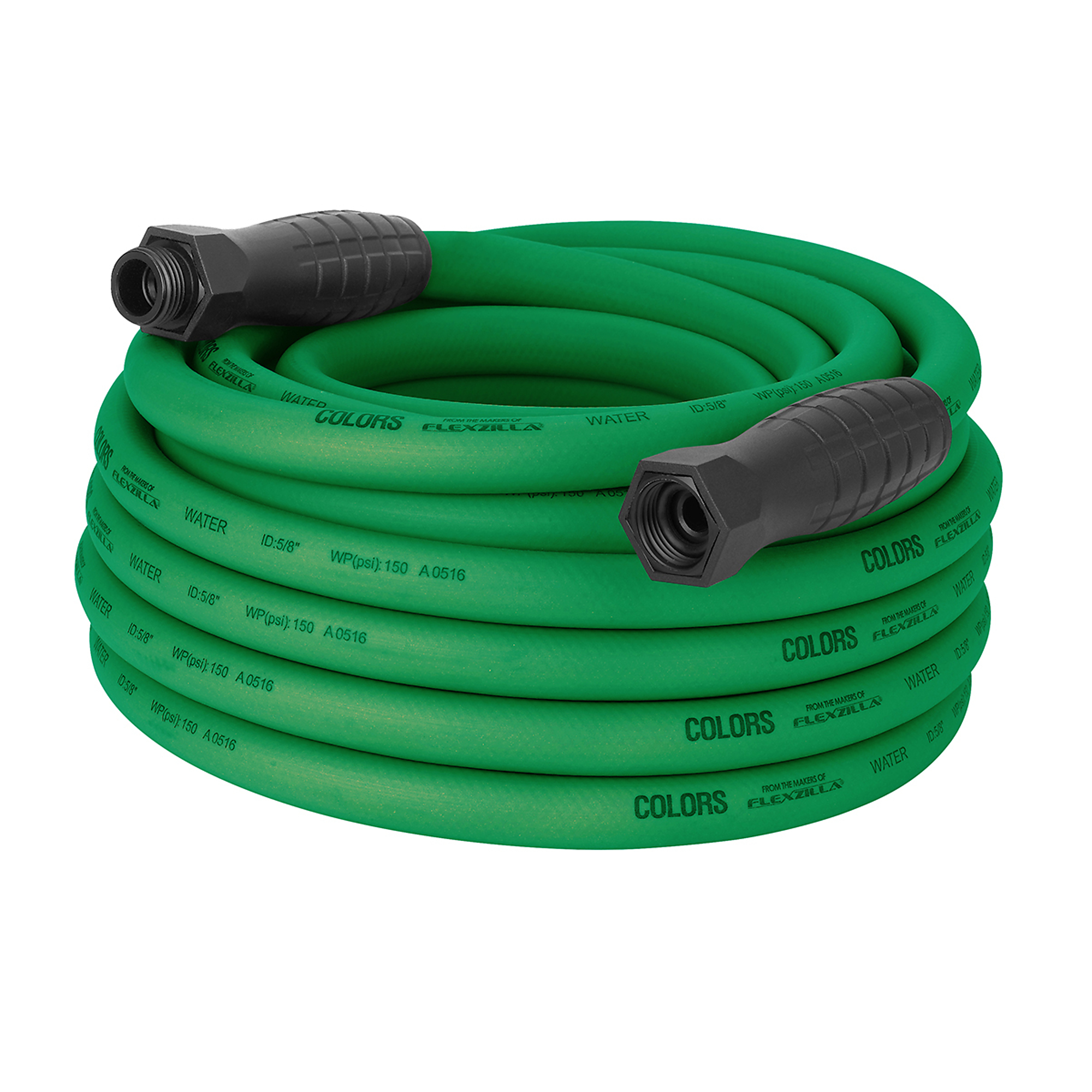 Legacy Flexzilla Colors Garden Hose, 5/8in. x 50ft., 150 PSI Max, SwivelGrip, Forest Green, Model# HFZC550GRS-E